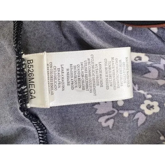 VTG BCBG Gorgeous Y2K Asian Print Kimono Wrap Top Women’s Small Blue Brown - Picture 11 of 11